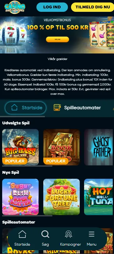 casinoandfriends mobile page