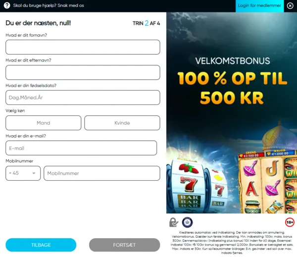 casinoandfriends registration page